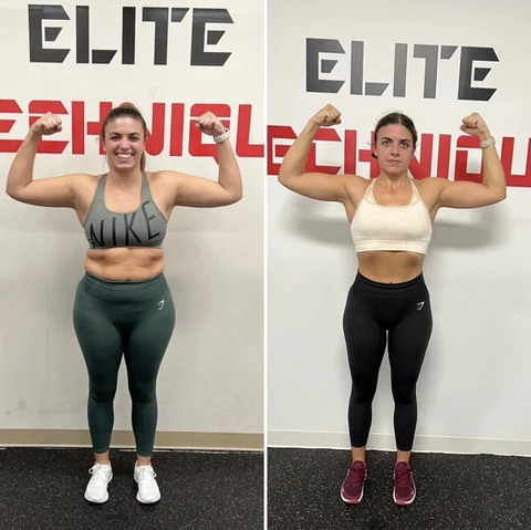 Elite Technique before-and-after photographs, client progress 1